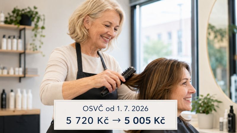 Změna pojistného na důchodové pojištění od 1. 7. 2026 u OSVČ 