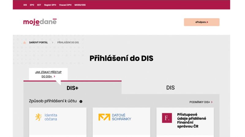 Modernizace portálu MOJE Daně neboli DIS+